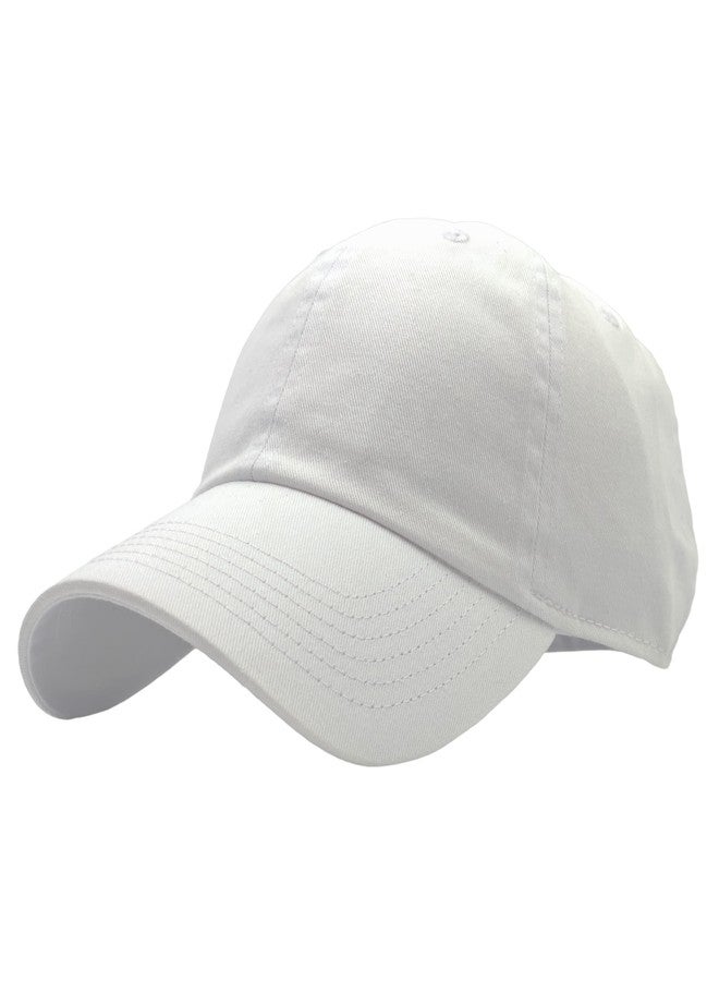 Utmost Unisex Classic Low Profile Cotton Baseball Cap Plain Blank Camoflauge Soft Unconstructed Adjustable Size Dad Hat (White) - Image 1